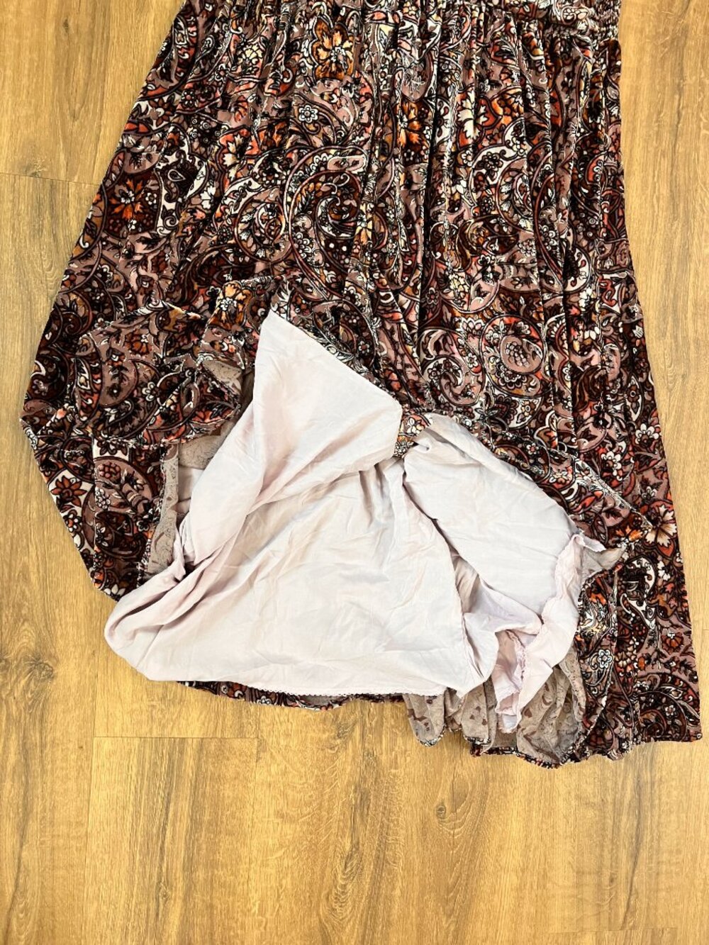 NWOT Anthropologie Katerina Mauve Button Front Velvet Floral Maxi Dress  22W - Picture 10 of 16
